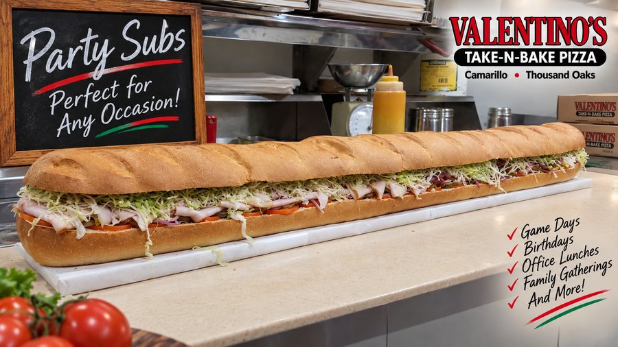 Giant party sub sliced for a crowd